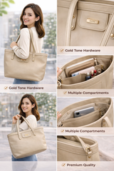 Stylish Beige Grey Women’s Hand Bag