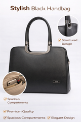 Premium Black Leather Handbag