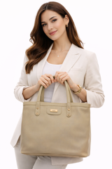 Stylish Beige Grey Women’s  Hand Bag